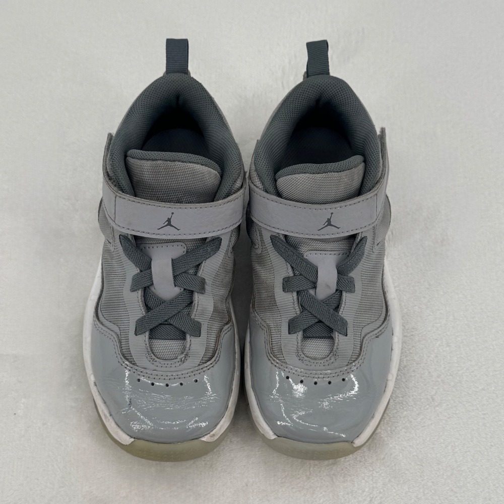 Nike Air Jordan Stay Loyal 3 Kids Sneakers Size 13C Wolf Grey Patent Leather